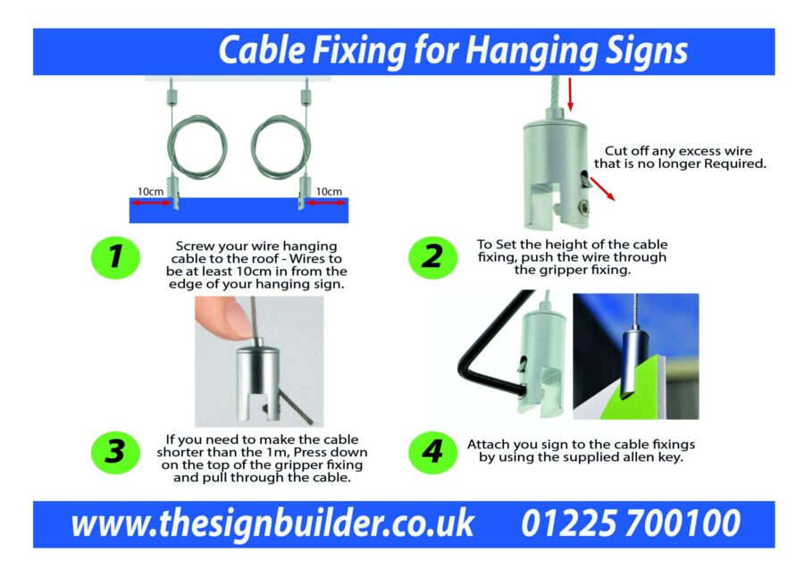 Cable Fixing for Hanging Signs – Design-The-Sign-Builder